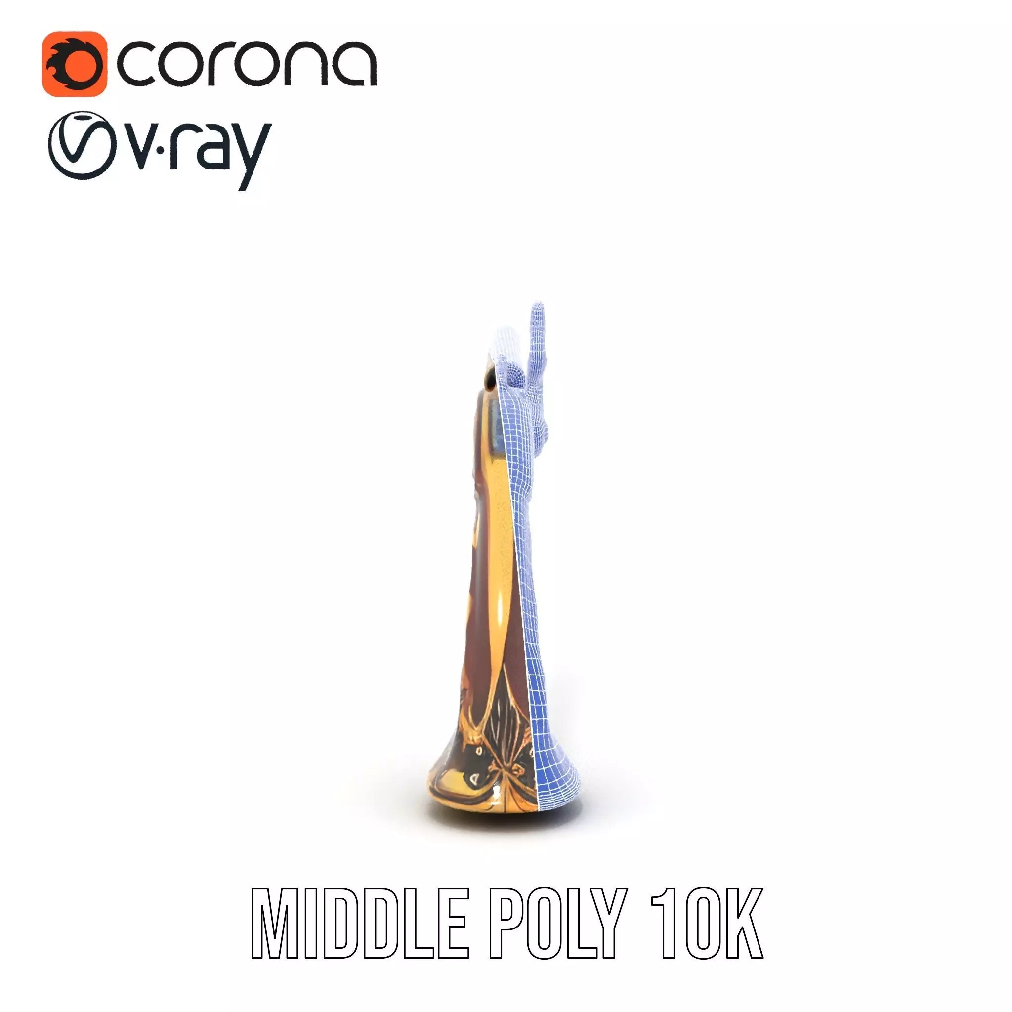 Ornate Flintlock Pistol model pack Low-poly 3D model_29