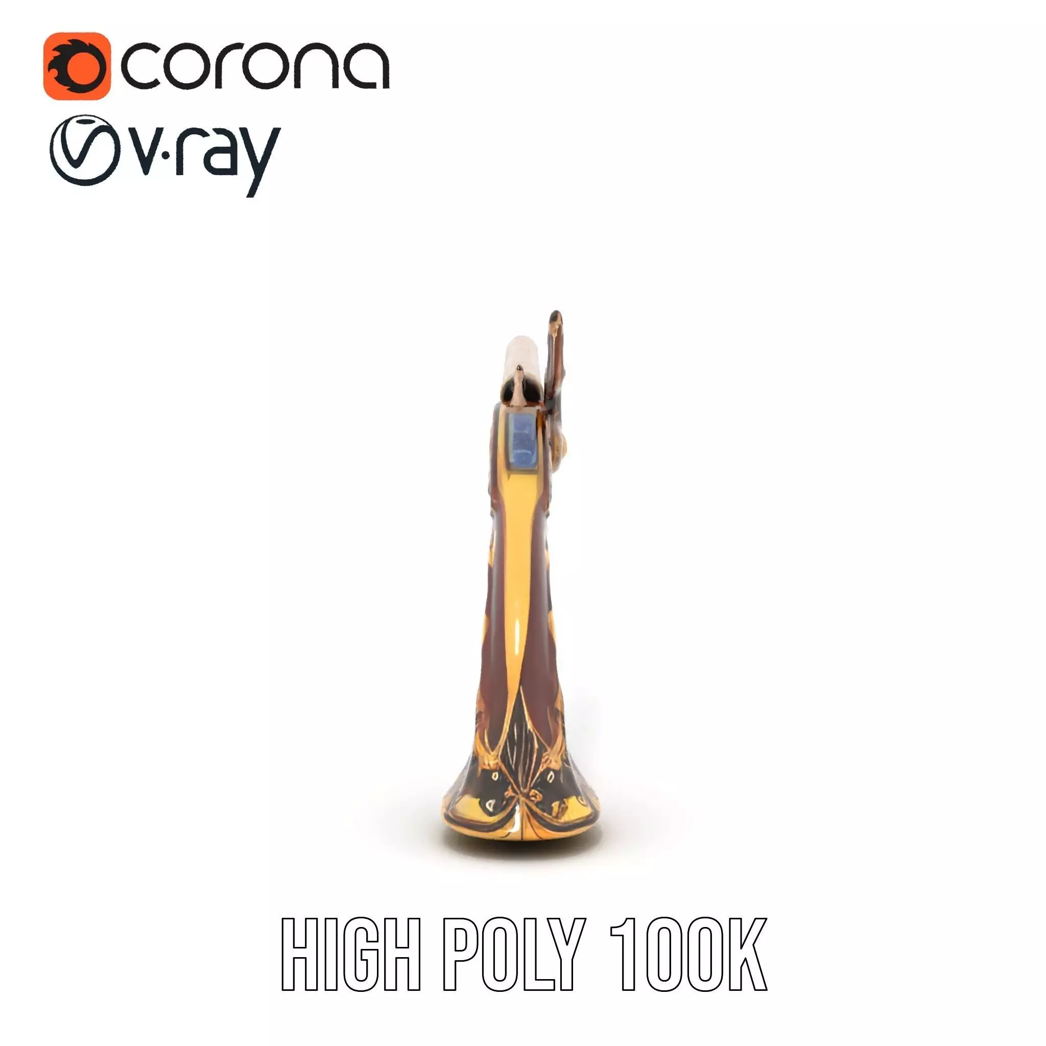 Ornate Flintlock Pistol model pack Low-poly 3D model_32