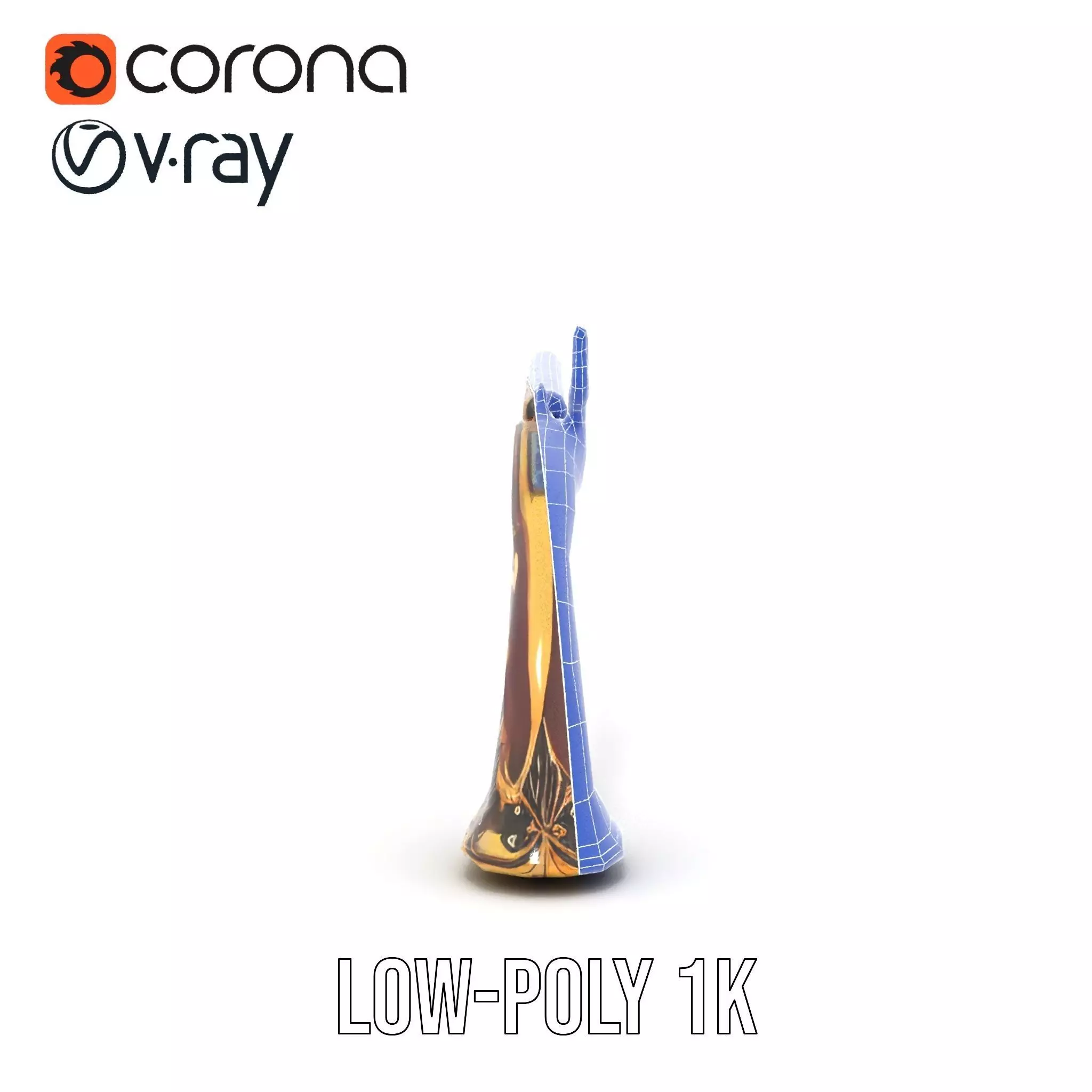 Ornate Flintlock Pistol model pack Low-poly 3D model_30