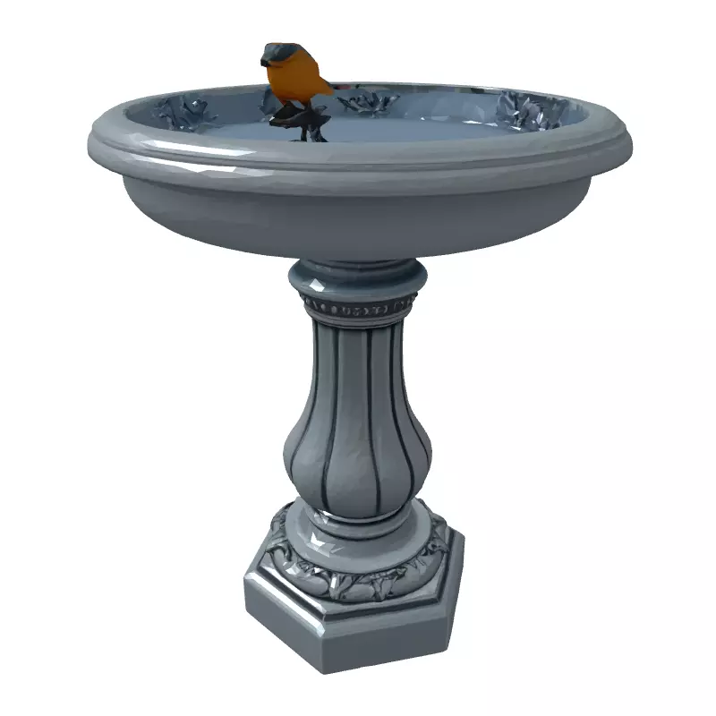 Elegant Bird Bath 3D Model Low-poly 3D model_5