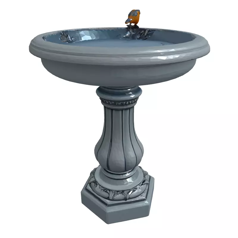 Elegant Bird Bath 3D Model Low-poly 3D model_3