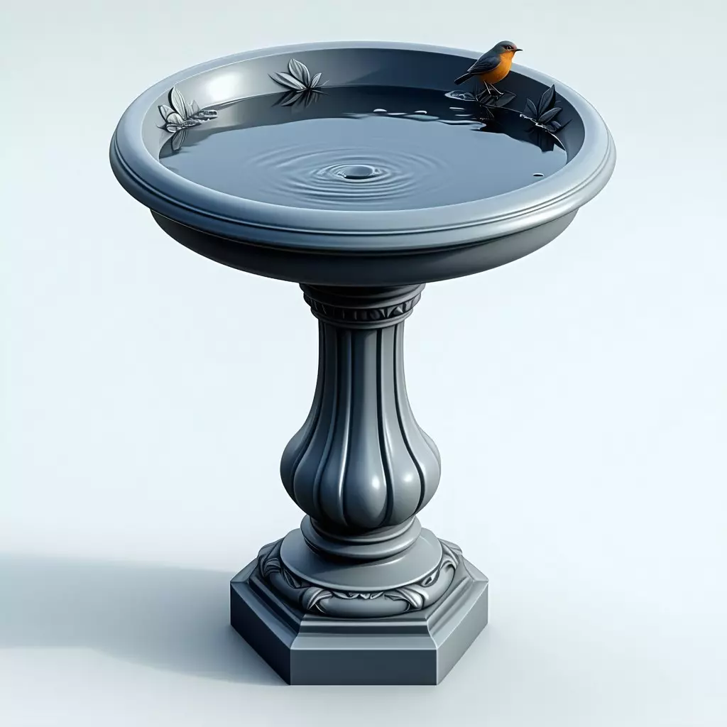 Elegant Bird Bath 3D Model Low-poly 3D model_0