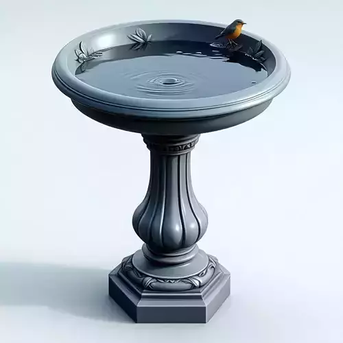 Elegant Bird Bath 3D Model Low-poly 3D model
