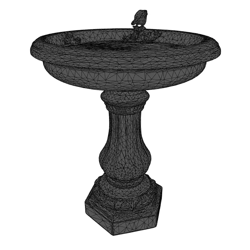 Elegant Bird Bath 3D Model Low-poly 3D model_1