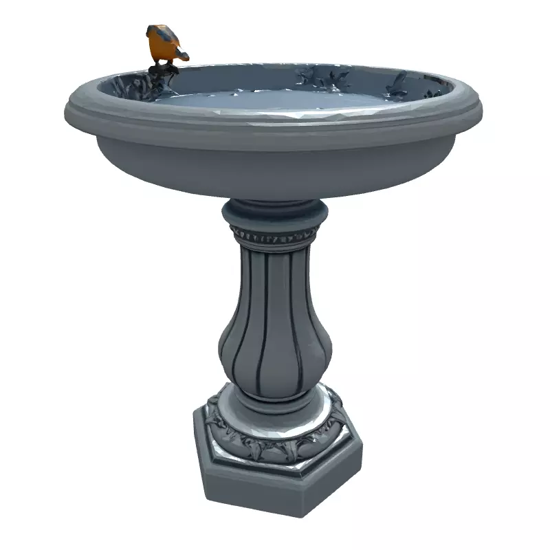 Elegant Bird Bath 3D Model Low-poly 3D model_6