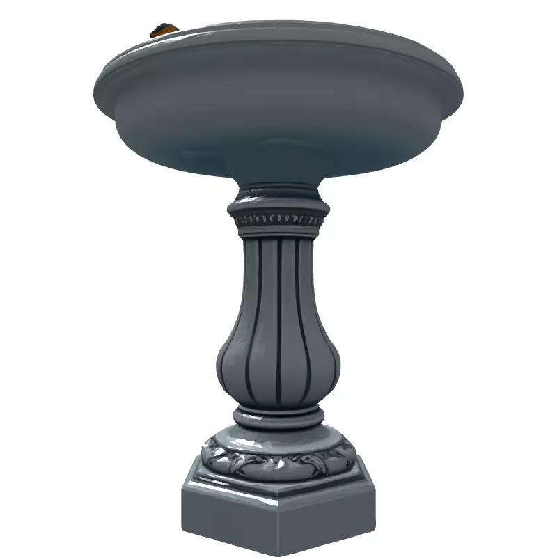 Elegant Bird Bath 3D Model Low-poly 3D model_7
