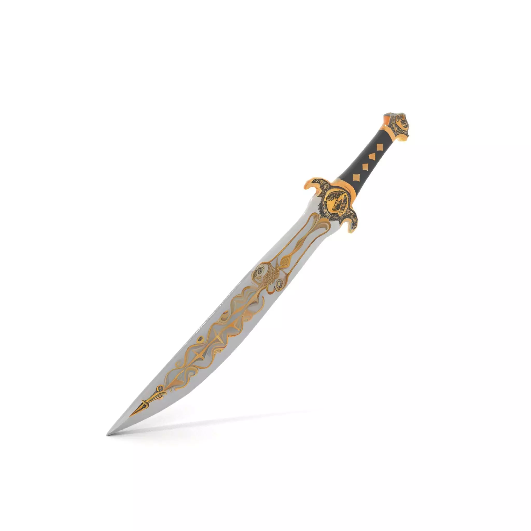 Enchanted Gold Dagger model pack Low-poly 3D model_7
