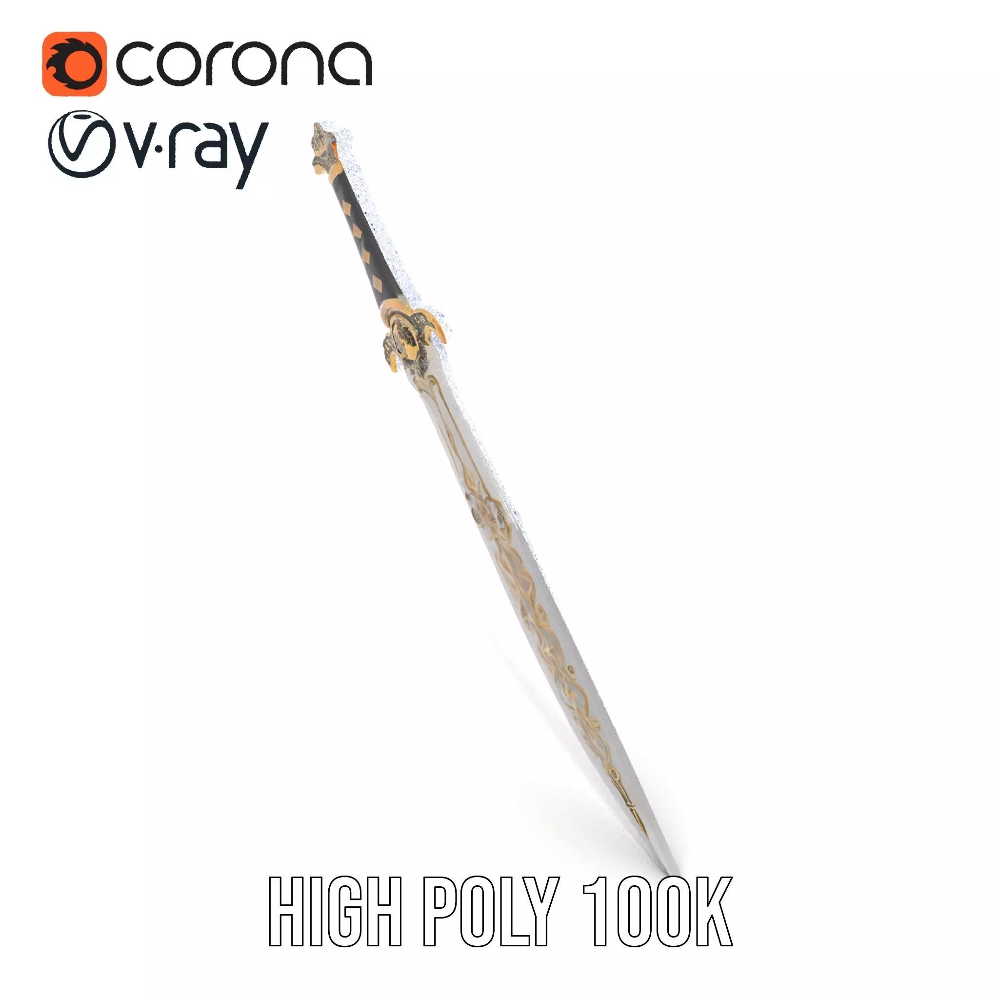 Enchanted Gold Dagger model pack Low-poly 3D model_33
