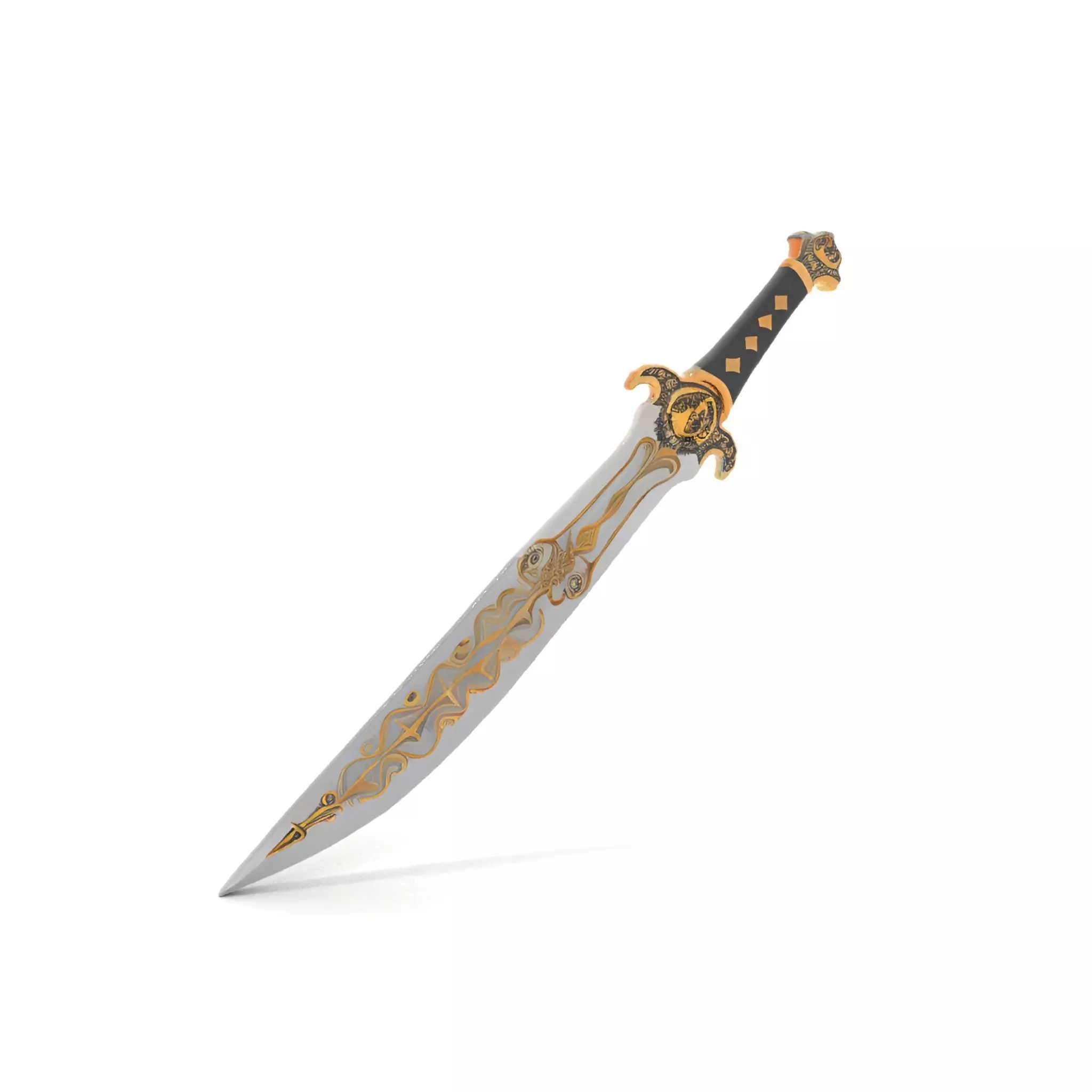 Enchanted Gold Dagger model pack Low-poly 3D model_0