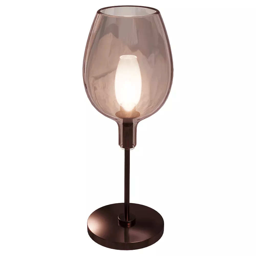 Modern Rose Glass Table Lamp Low-poly 3D model_1