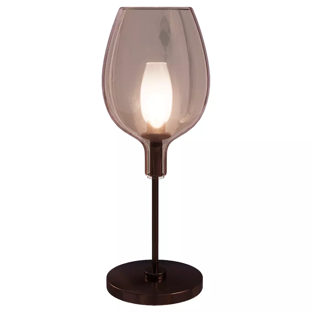 Modern Rose Glass Table Lamp Low-poly 3D model_0