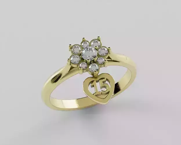 15 Years Heart movement Ring - Anillo 15 Corazon con movimiento 