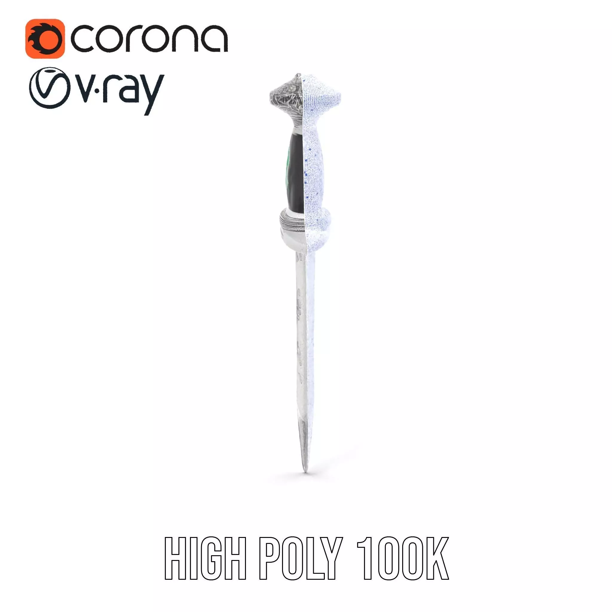 Emerald Enchanted Dagger model pack Low-poly 3D model_34