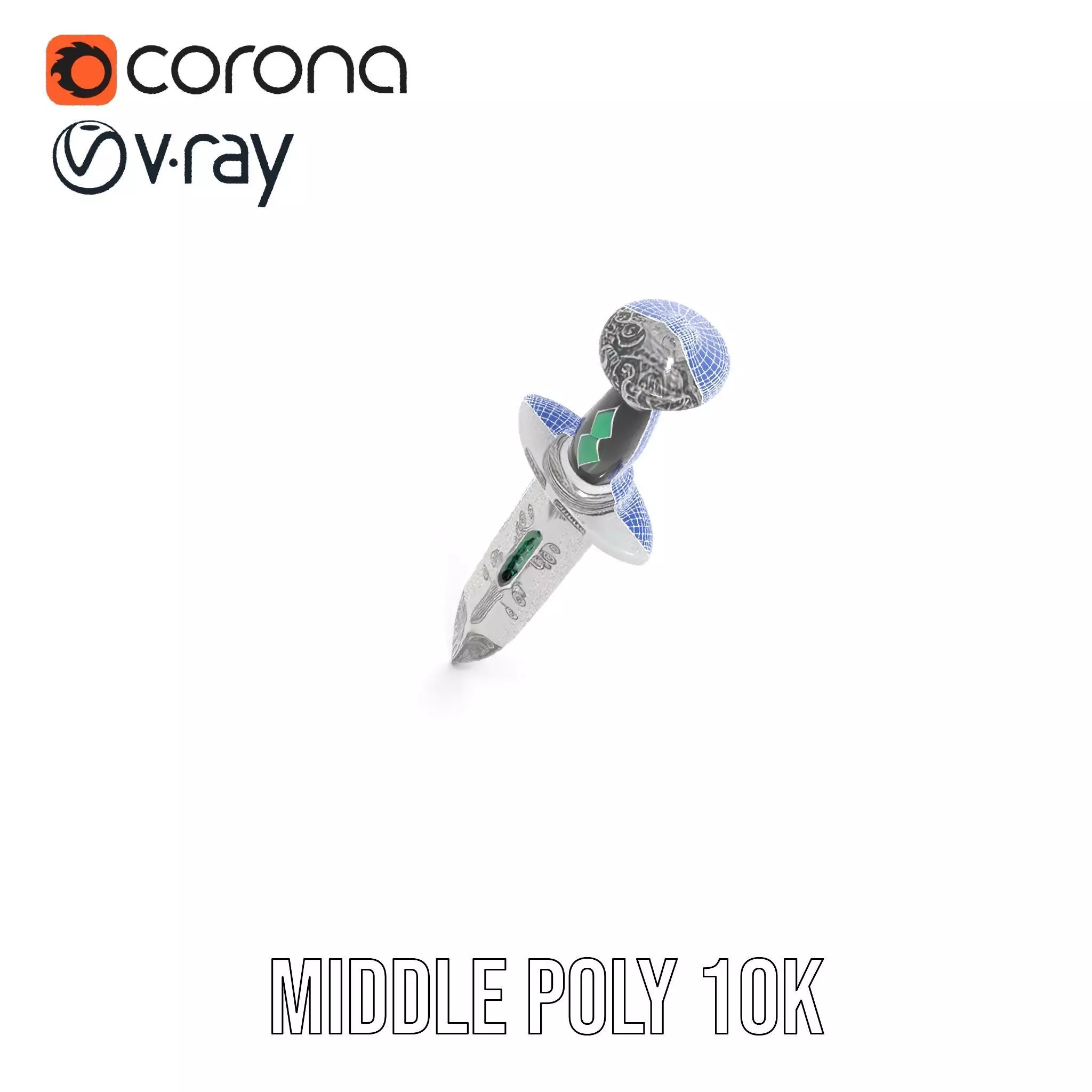 Emerald Enchanted Dagger model pack Low-poly 3D model_18