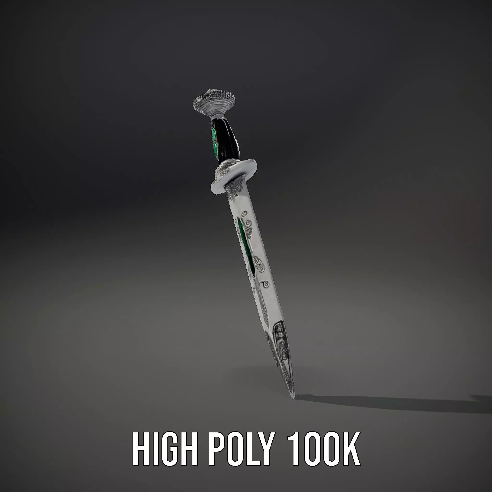 Emerald Enchanted Dagger model pack Low-poly 3D model_12