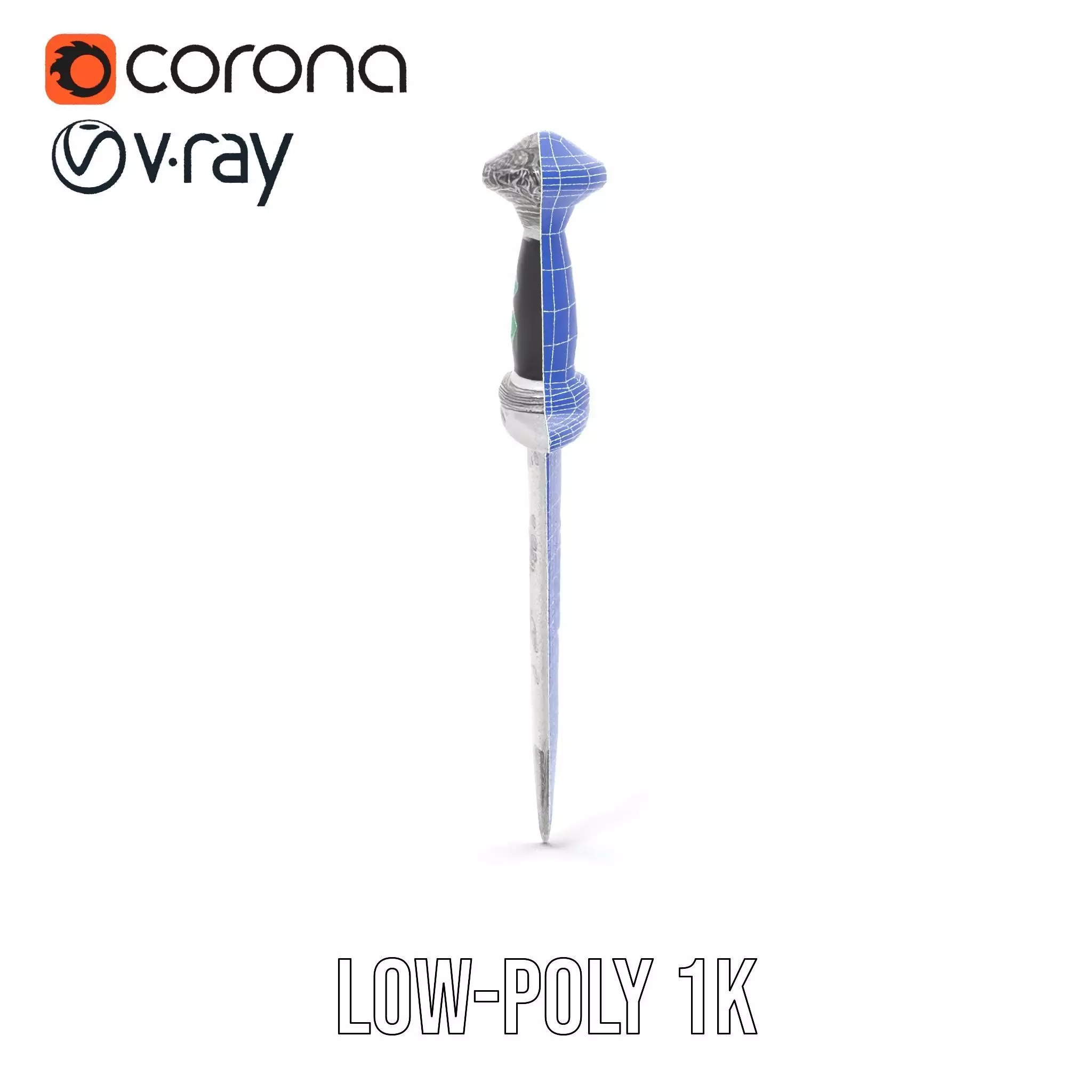 Emerald Enchanted Dagger model pack Low-poly 3D model_30