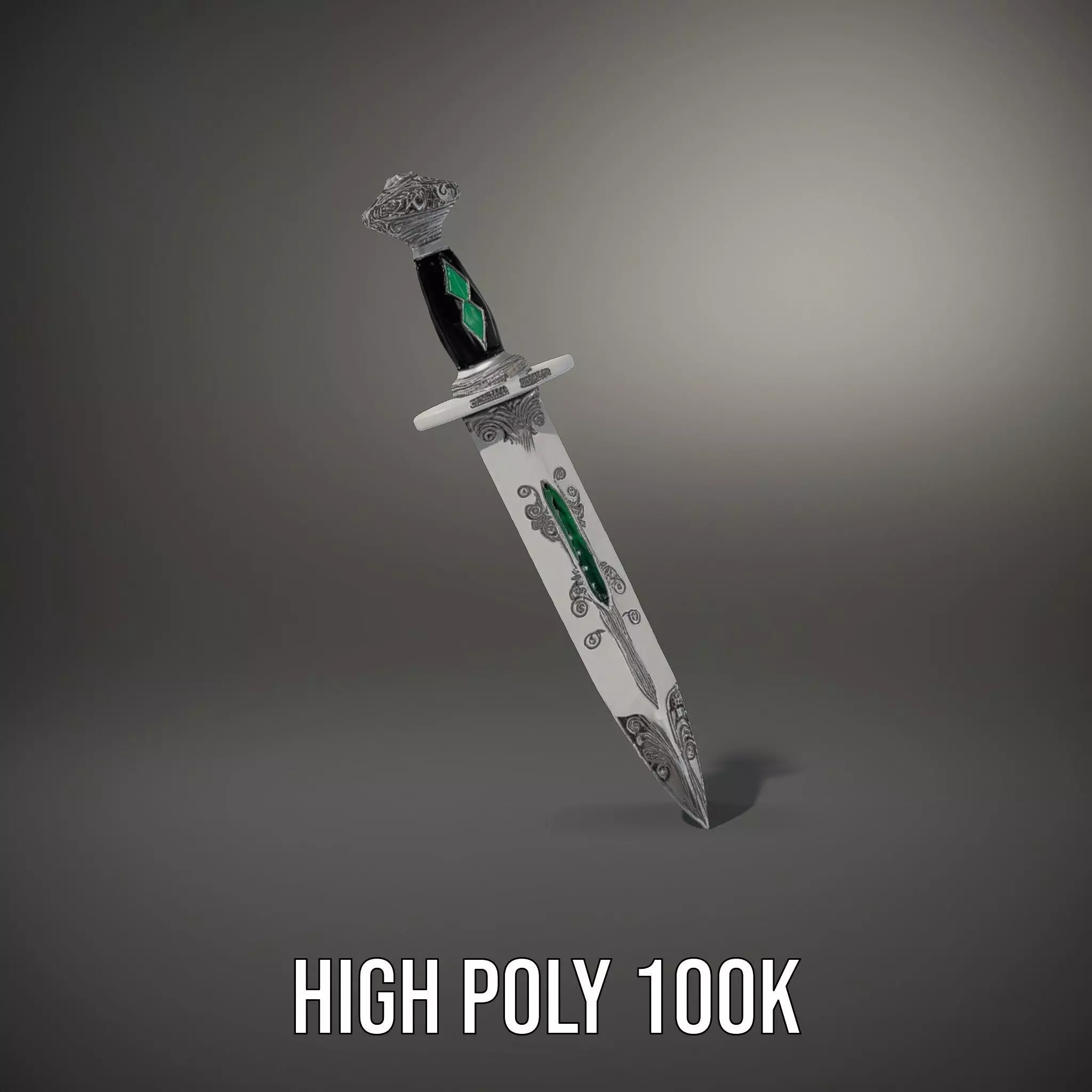 Emerald Enchanted Dagger model pack Low-poly 3D model_15