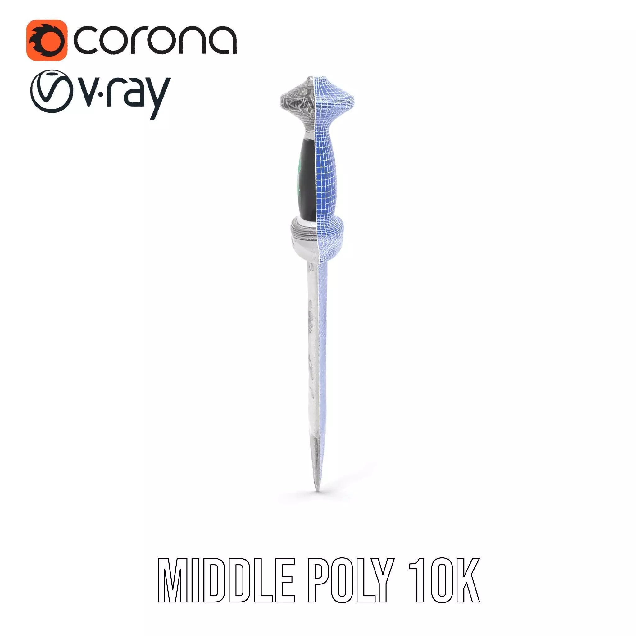 Emerald Enchanted Dagger model pack Low-poly 3D model_21