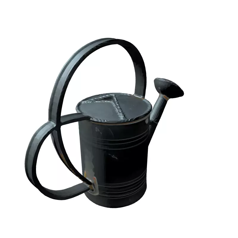 Realistic Metal Watering Can 3D Model Low-poly 3D model_5