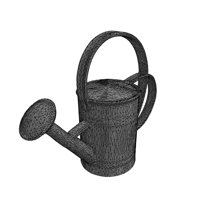 Realistic Metal Watering Can 3D Model Low-poly 3D model_1