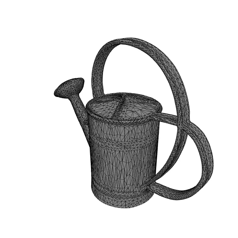 Realistic Metal Watering Can 3D Model Low-poly 3D model_9