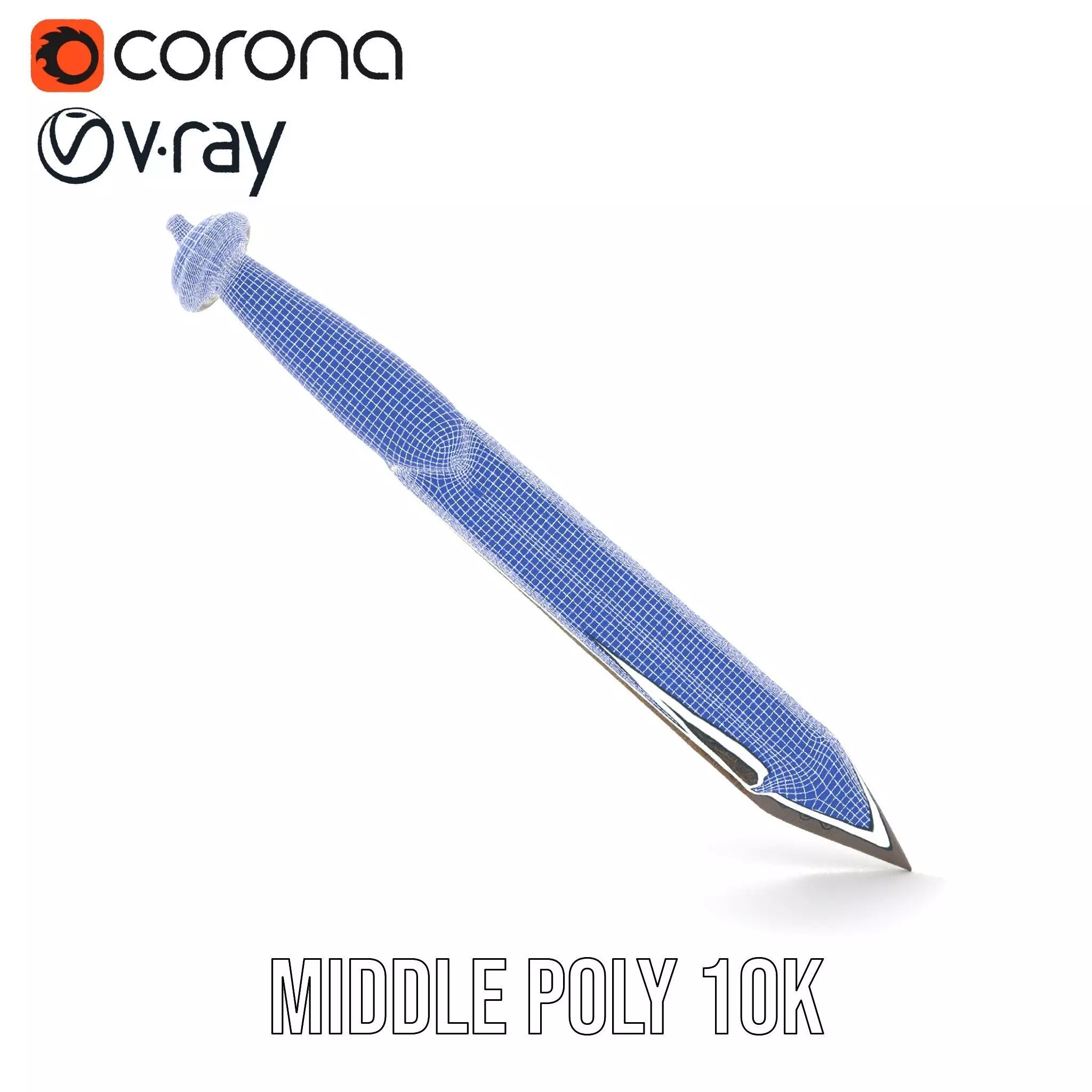 Ornate Viking Sword model pack Low-poly 3D model_26