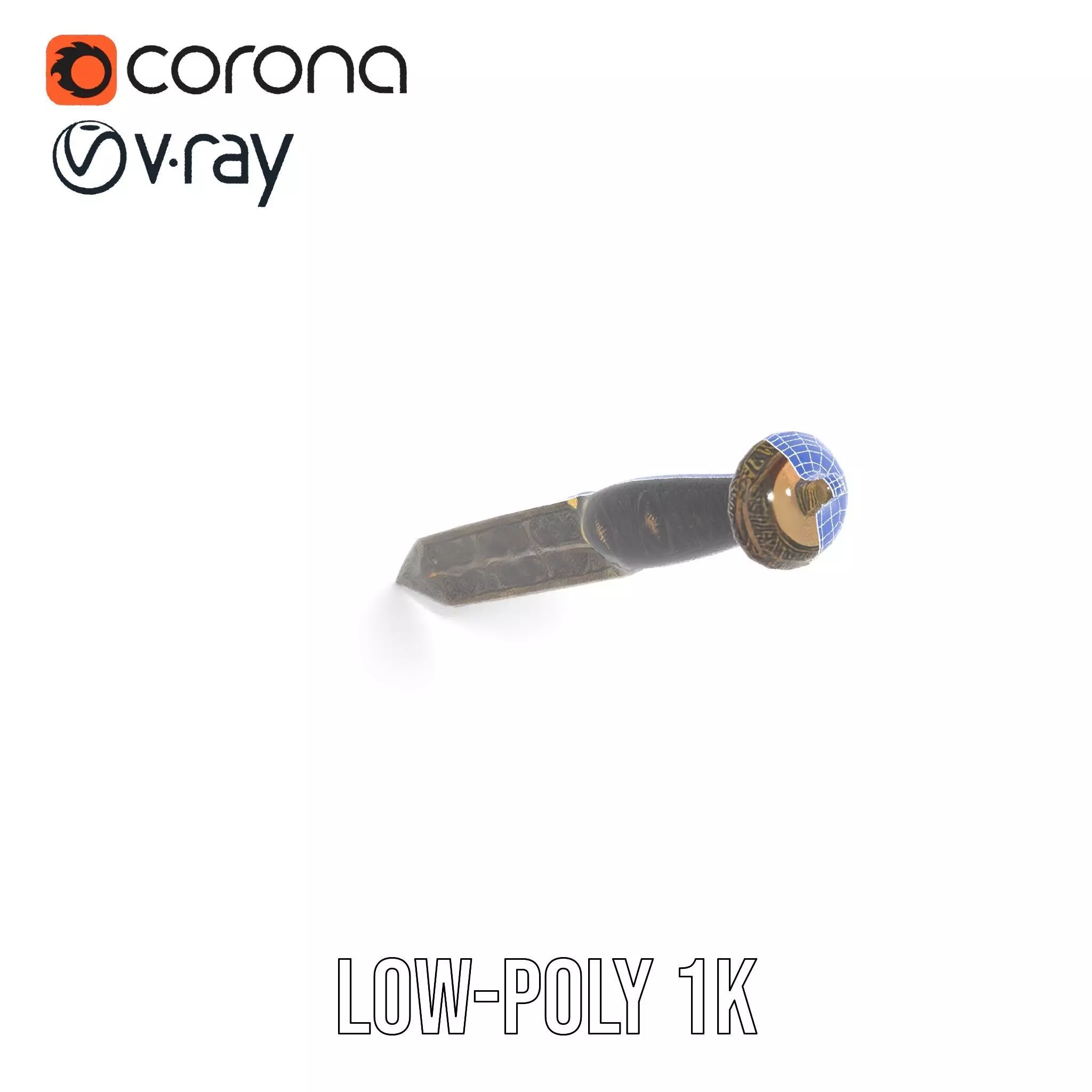 Ornate Viking Sword model pack Low-poly 3D model_16