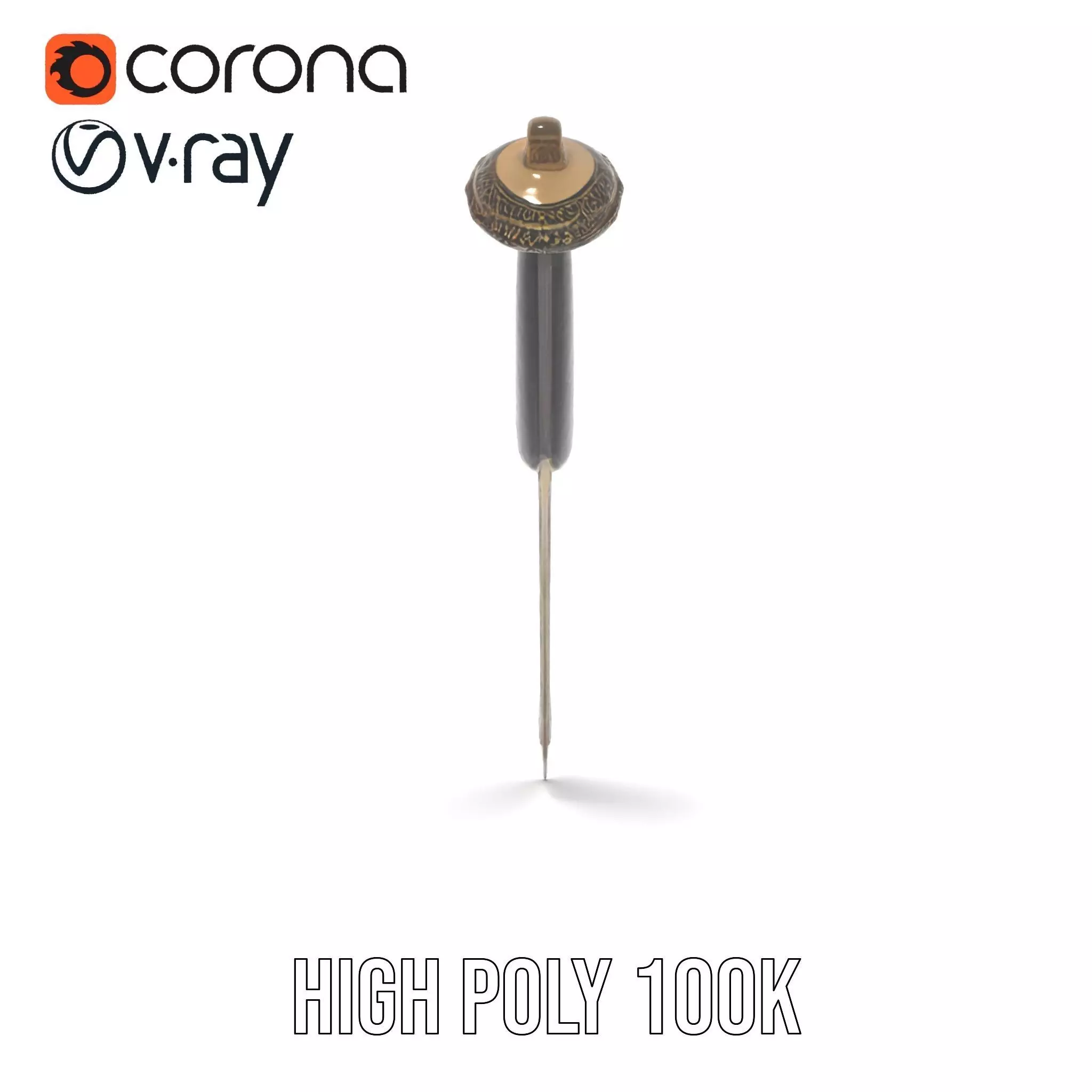 Ornate Viking Sword model pack Low-poly 3D model_33