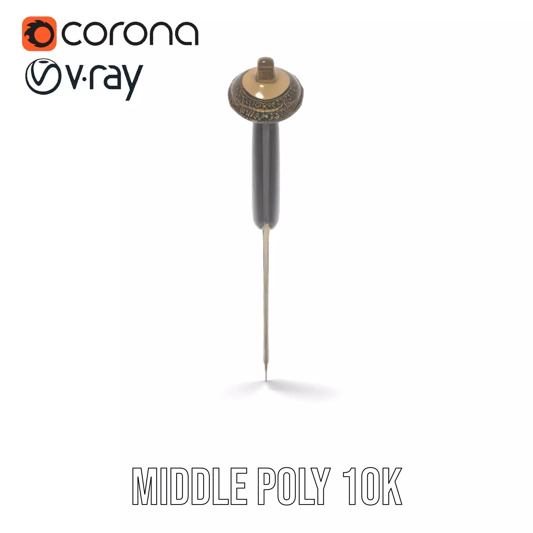 Ornate Viking Sword model pack Low-poly 3D model_13