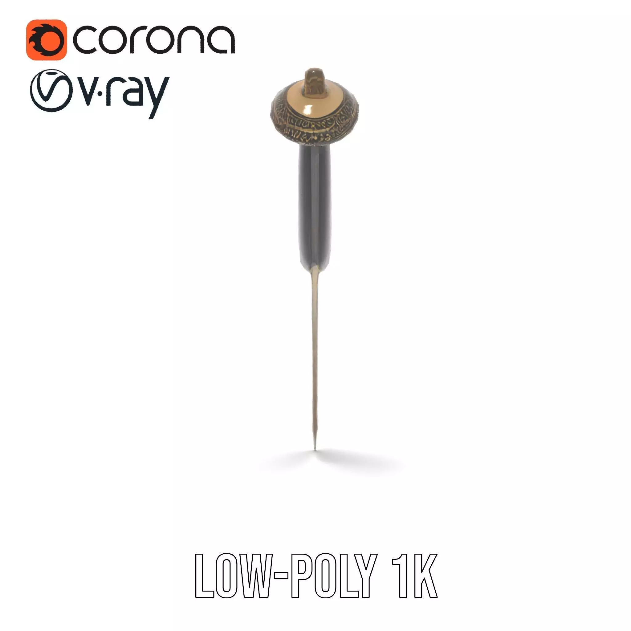 Ornate Viking Sword model pack Low-poly 3D model_7