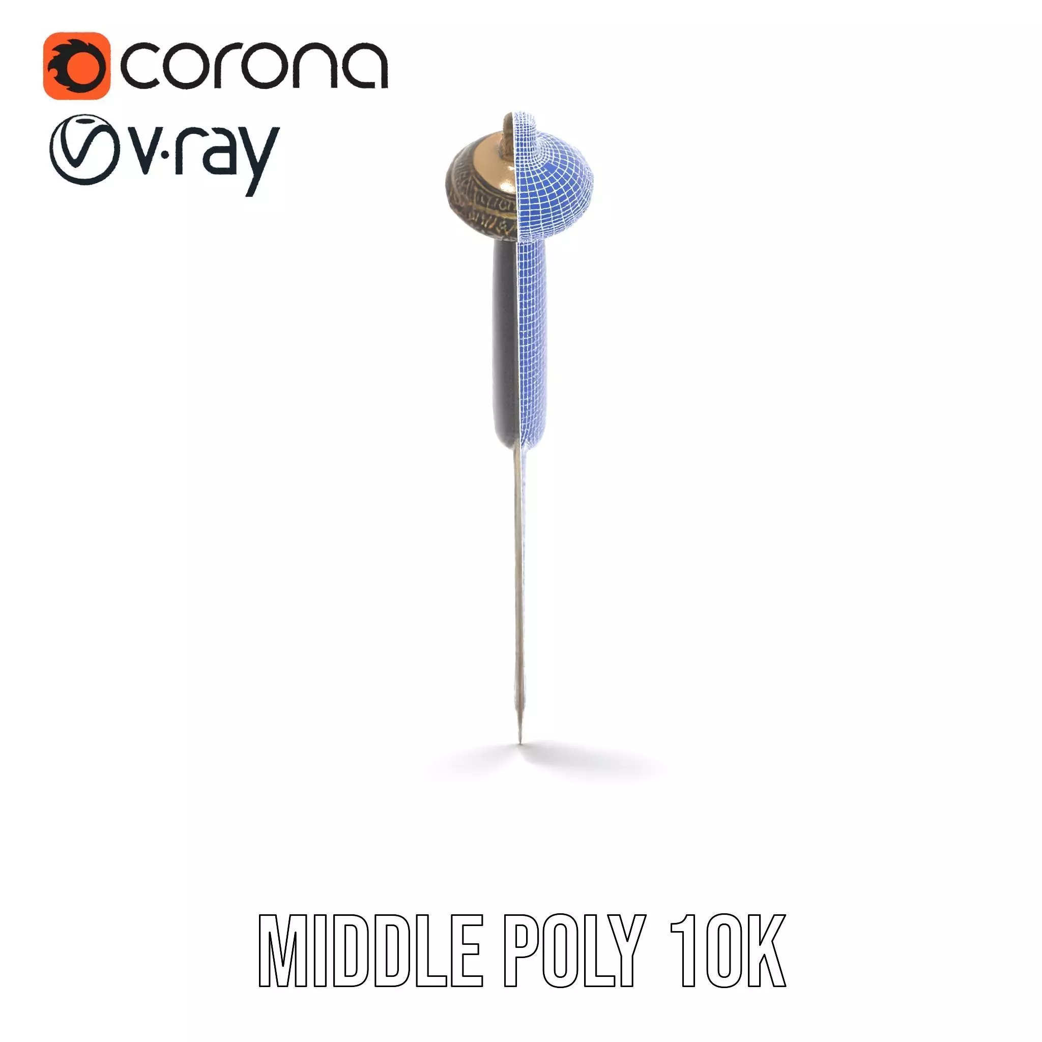 Ornate Viking Sword model pack Low-poly 3D model_29