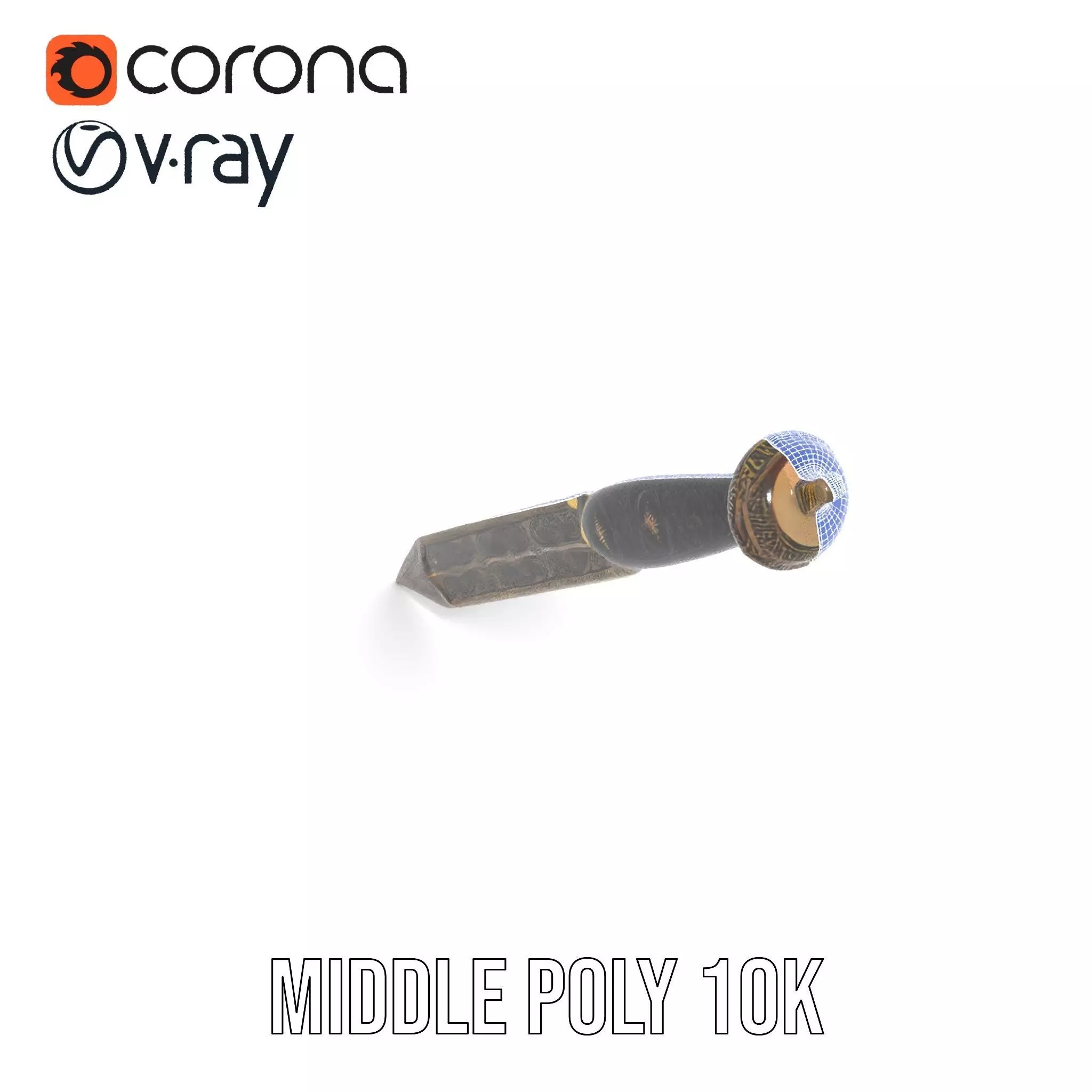 Ornate Viking Sword model pack Low-poly 3D model_24