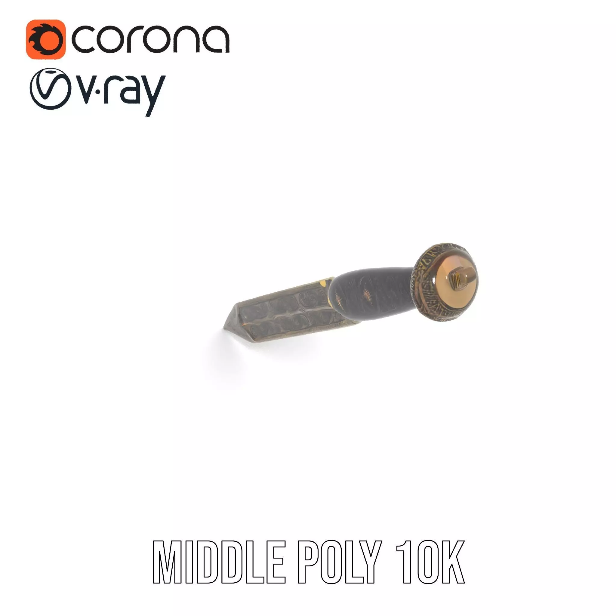 Ornate Viking Sword model pack Low-poly 3D model_6