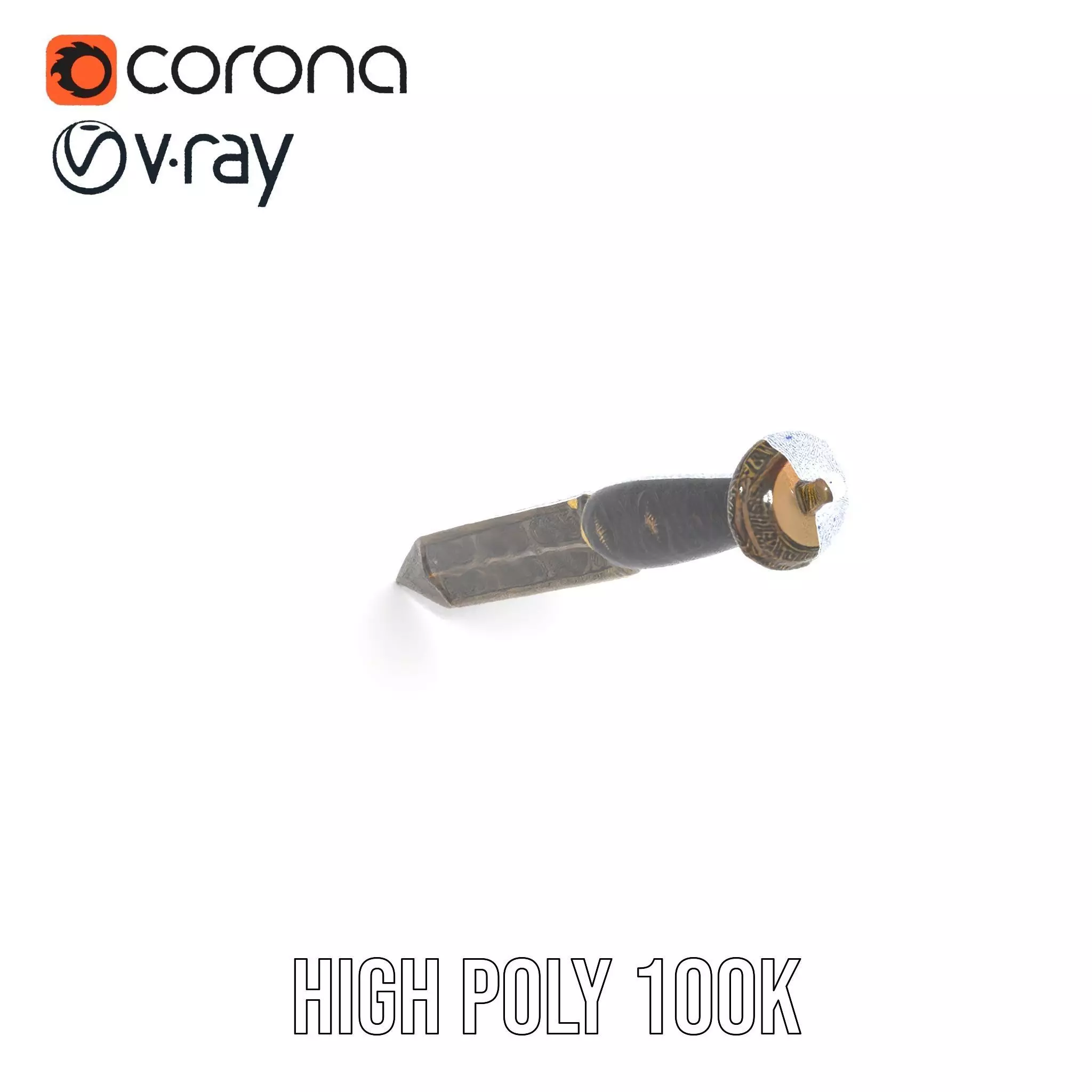 Ornate Viking Sword model pack Low-poly 3D model_31