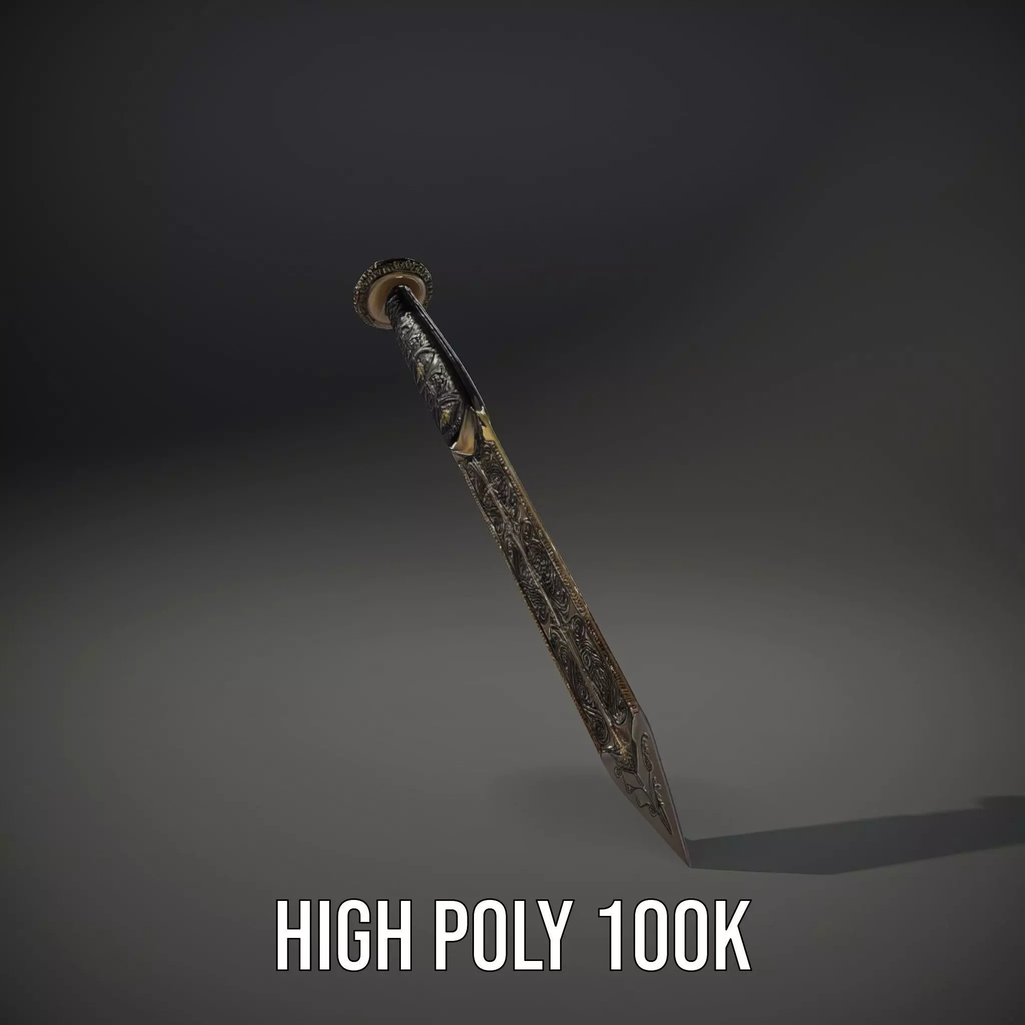 Ornate Viking Sword model pack Low-poly 3D model_8