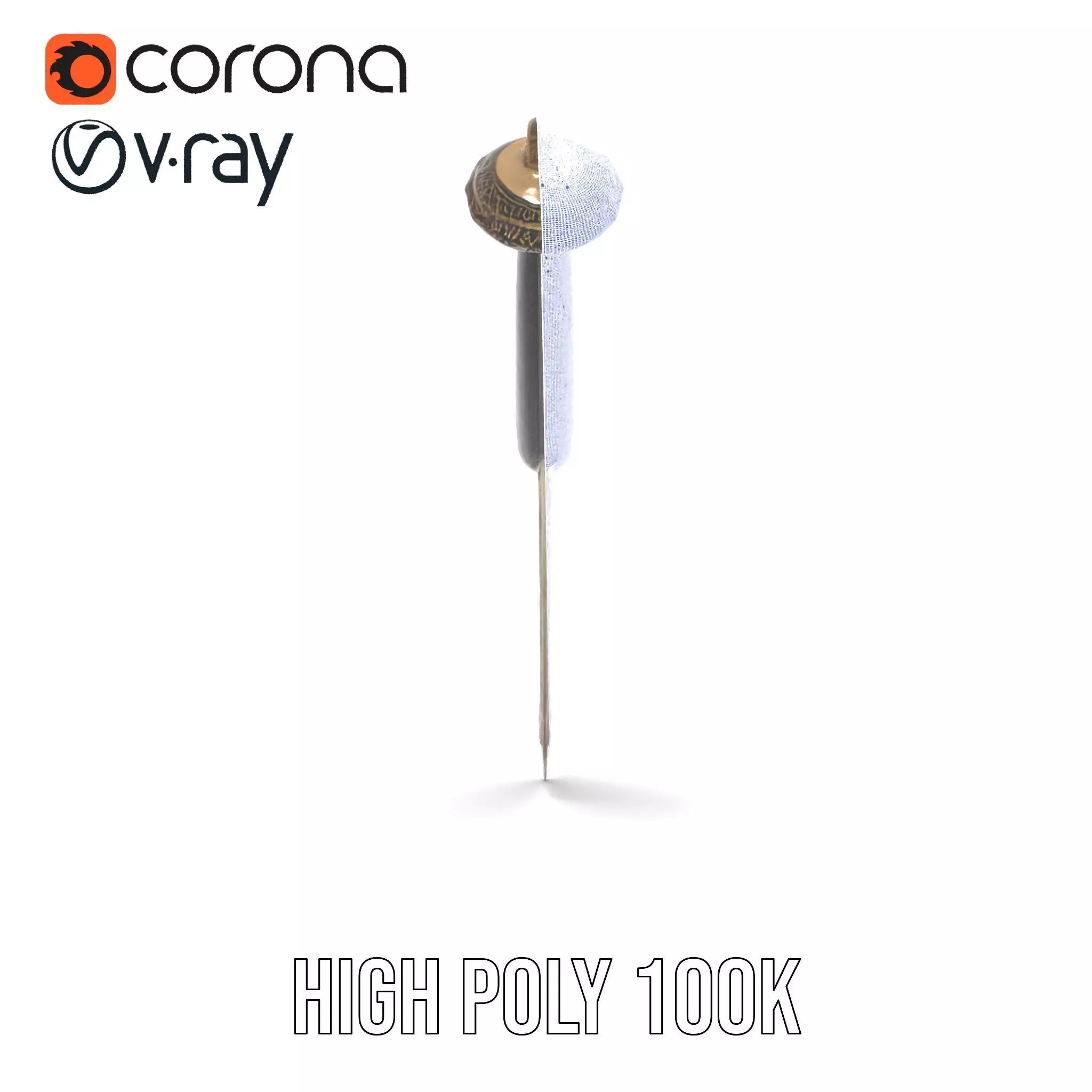 Ornate Viking Sword model pack Low-poly 3D model_32