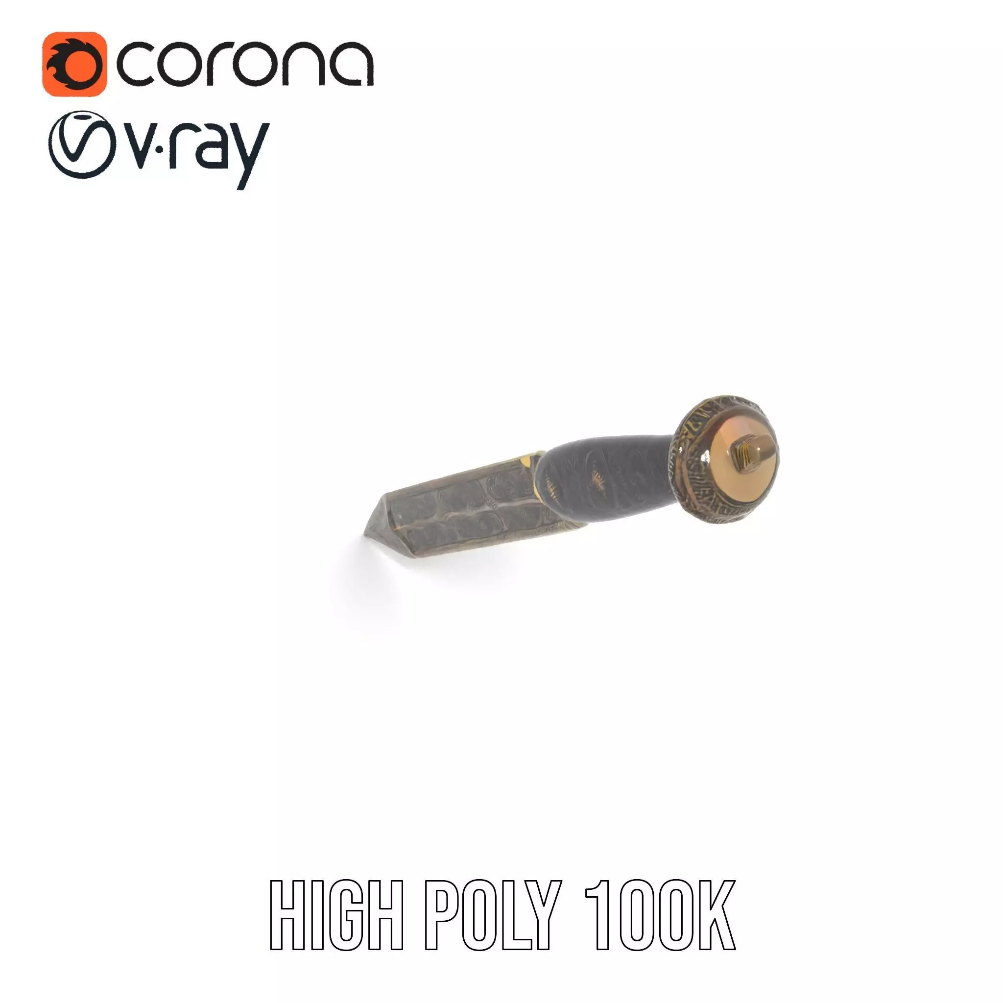 Ornate Viking Sword model pack Low-poly 3D model_20