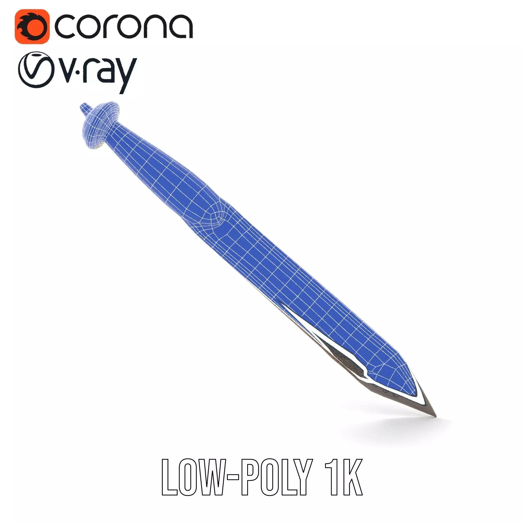 Ornate Viking Sword model pack Low-poly 3D model_27