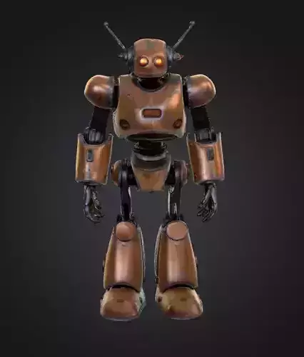 Retro Sci-Fi Robot Low-Poly Game Ready PBR 3D Model 3D print model Retro Sci-Fi Robot Low-Poly Game Ready PBR 3D Model 3D print model