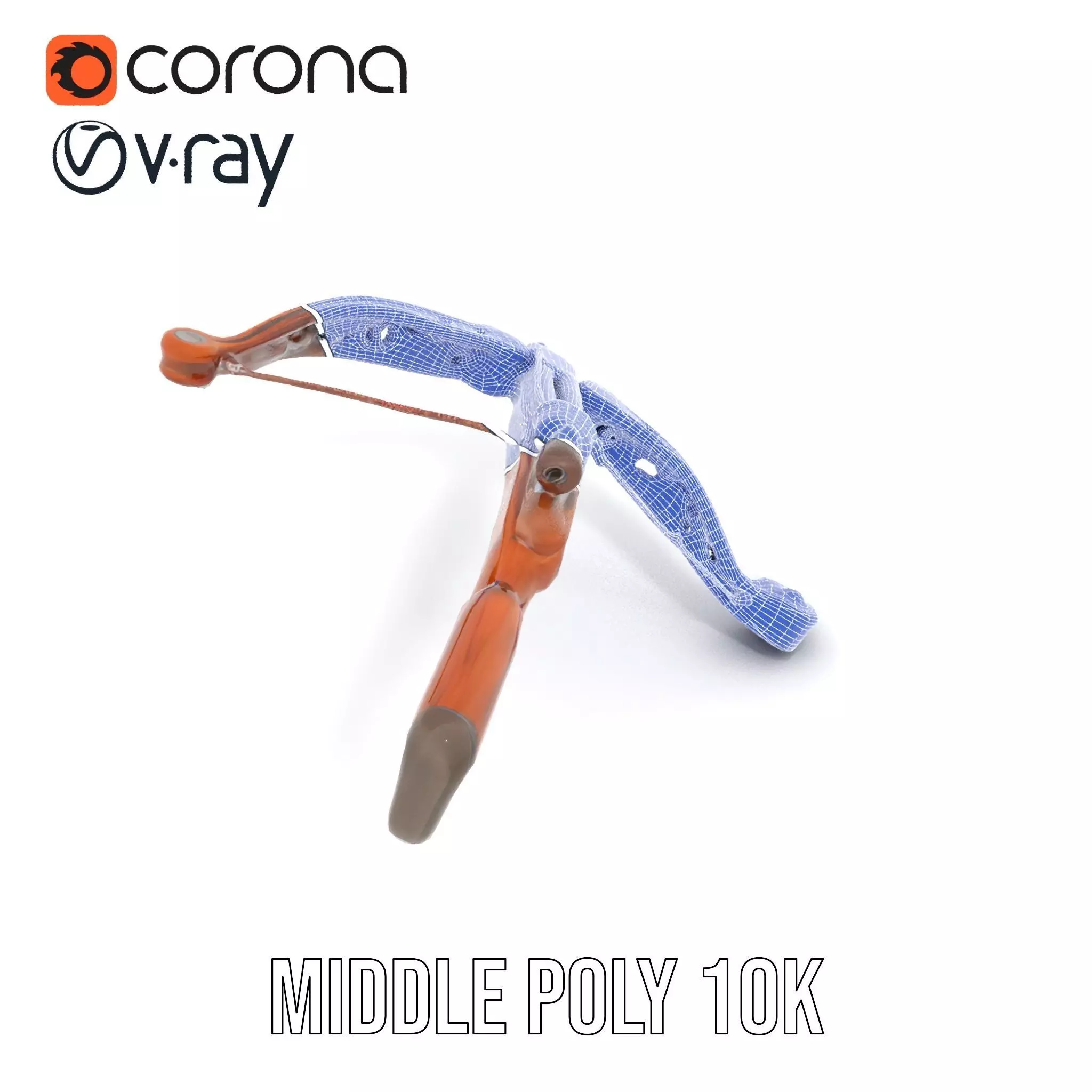 Ornate Wooden Crossbow model pack Low-poly 3D model_24