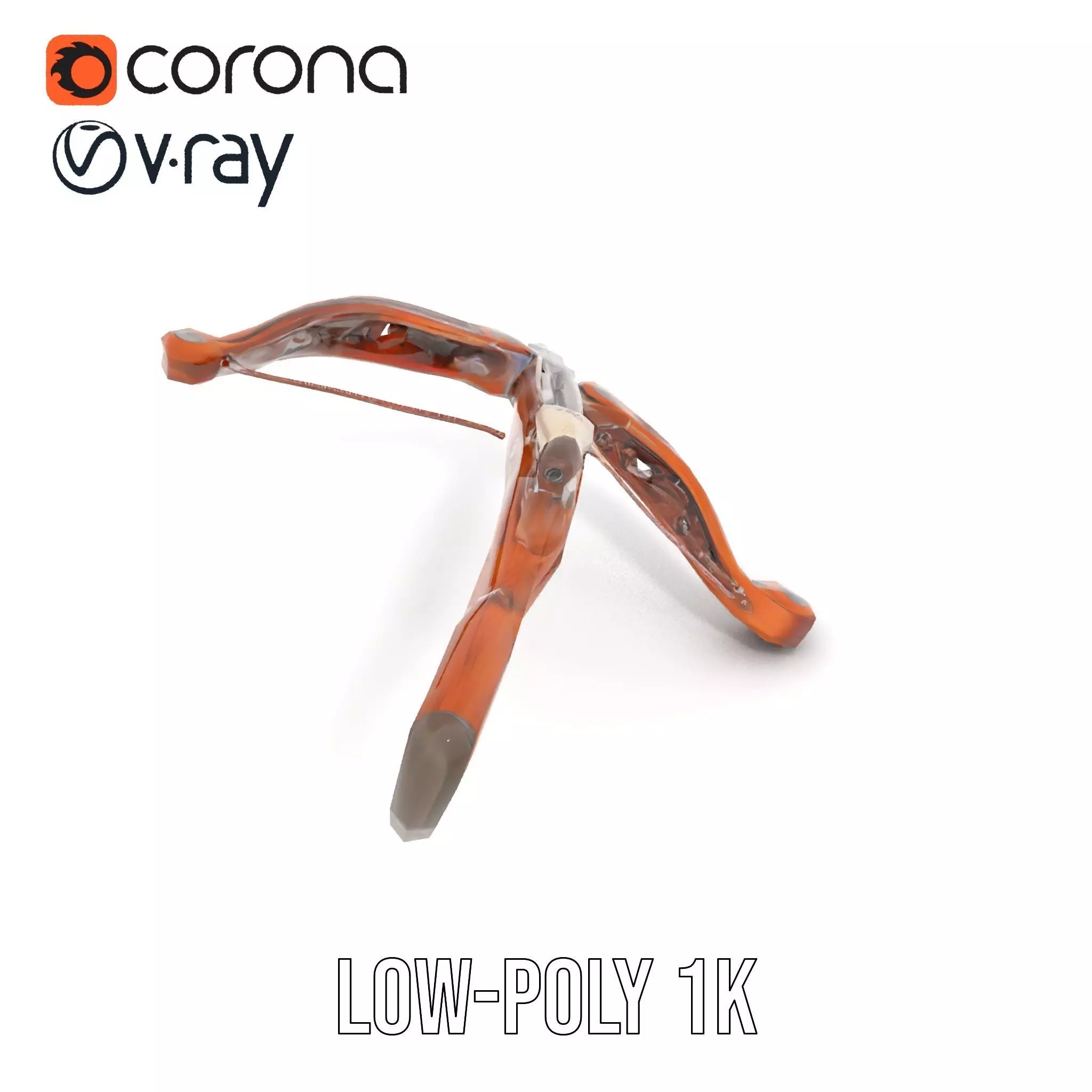 Ornate Wooden Crossbow model pack Low-poly 3D model_14