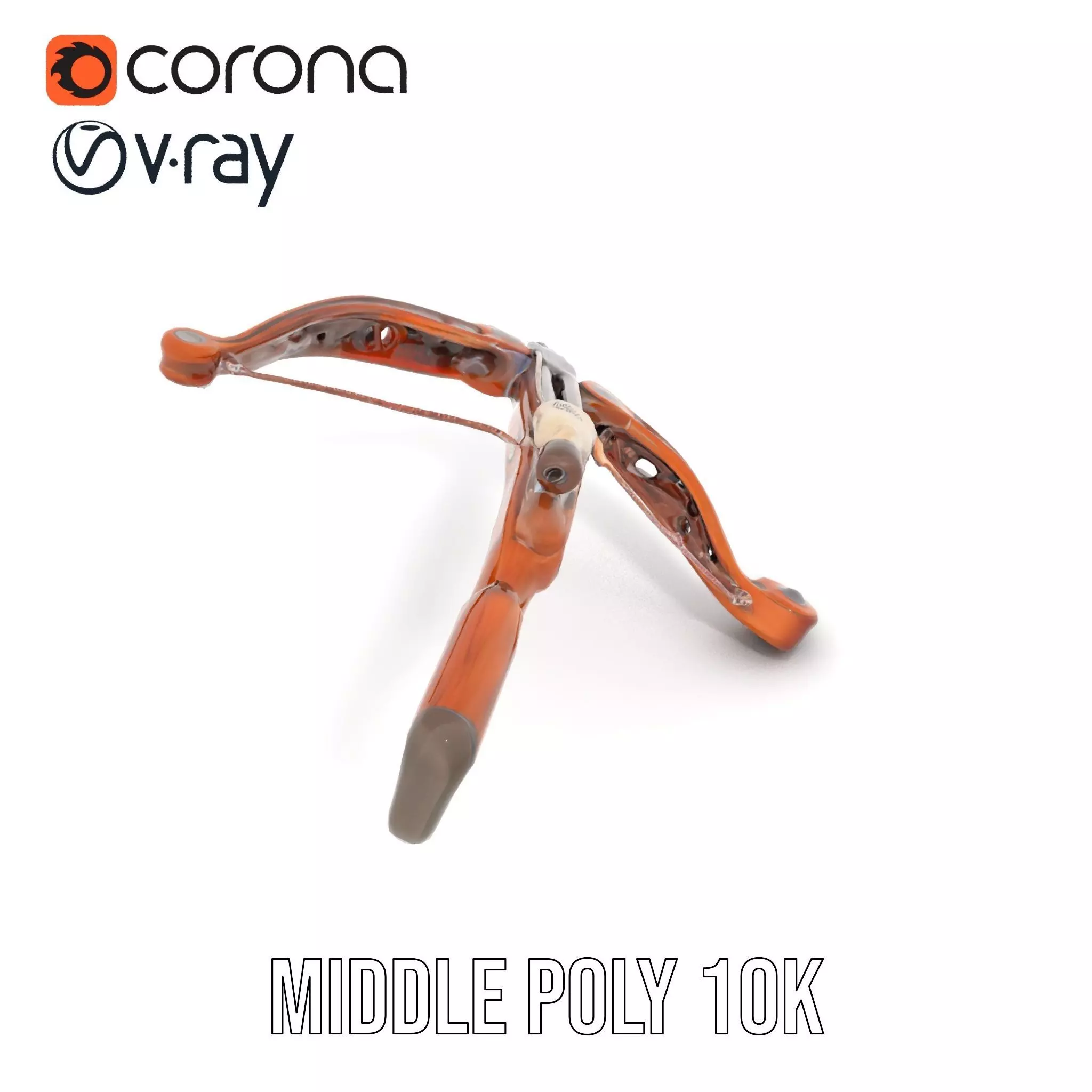 Ornate Wooden Crossbow model pack Low-poly 3D model_16