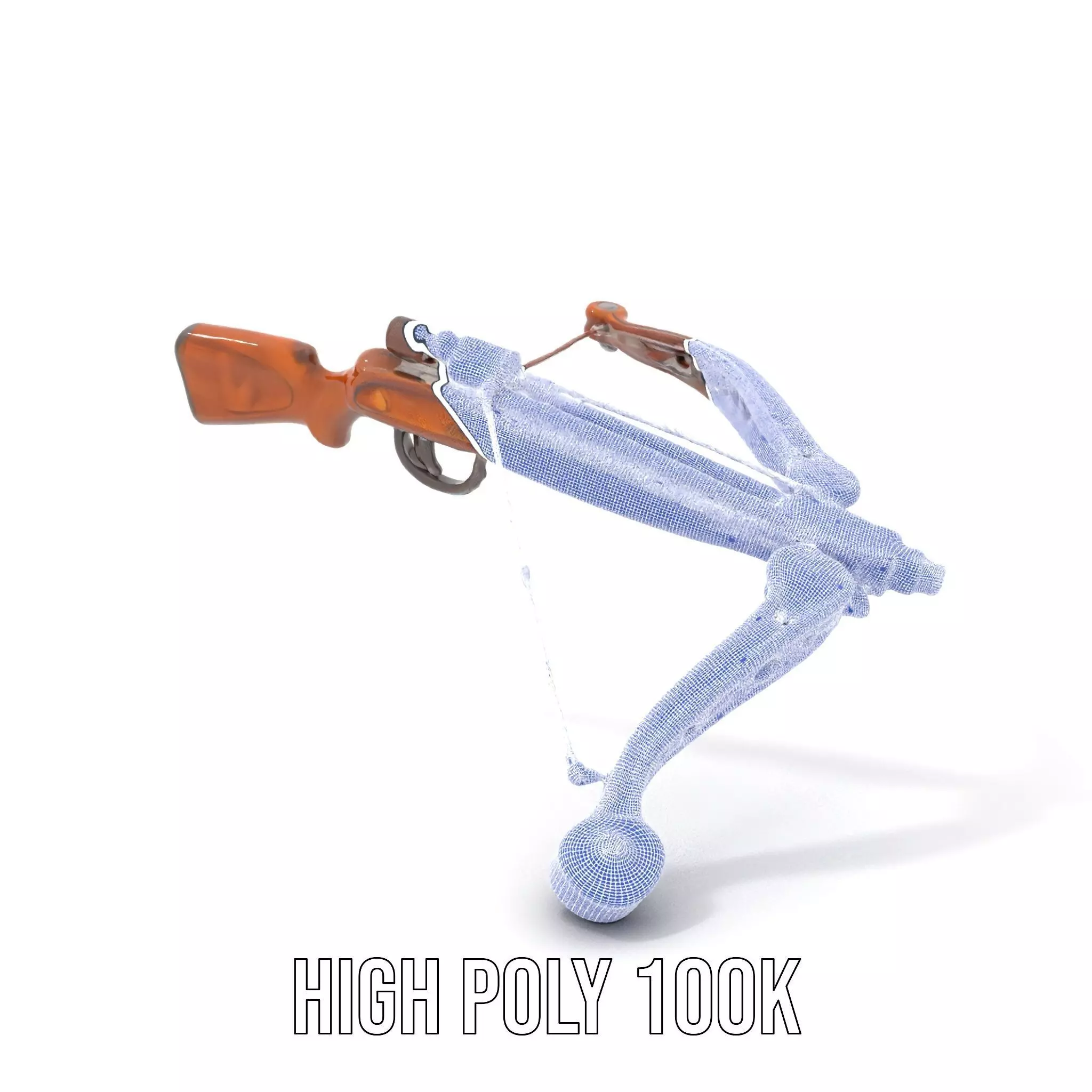 Ornate Wooden Crossbow model pack Low-poly 3D model_4