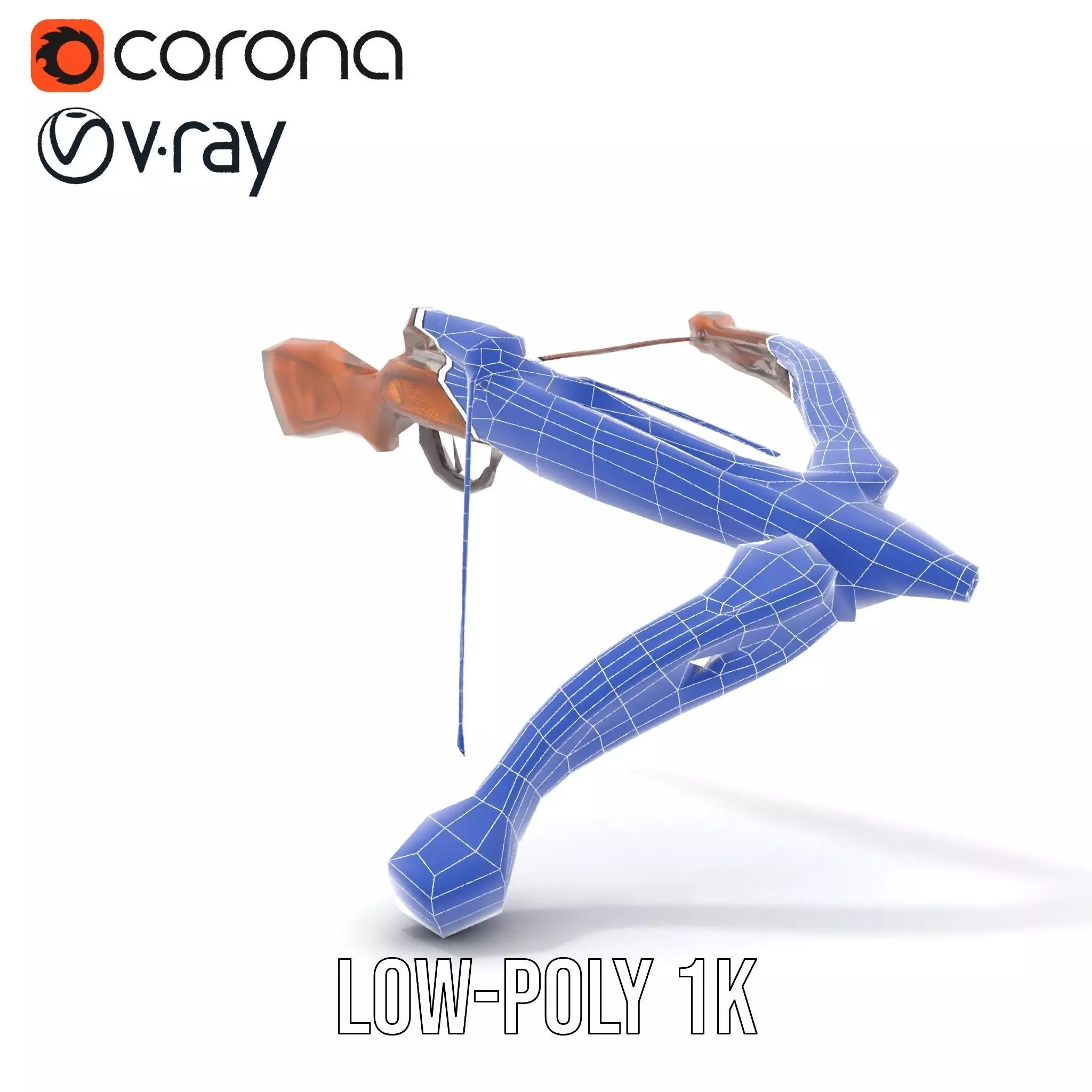 Ornate Wooden Crossbow model pack Low-poly 3D model_28