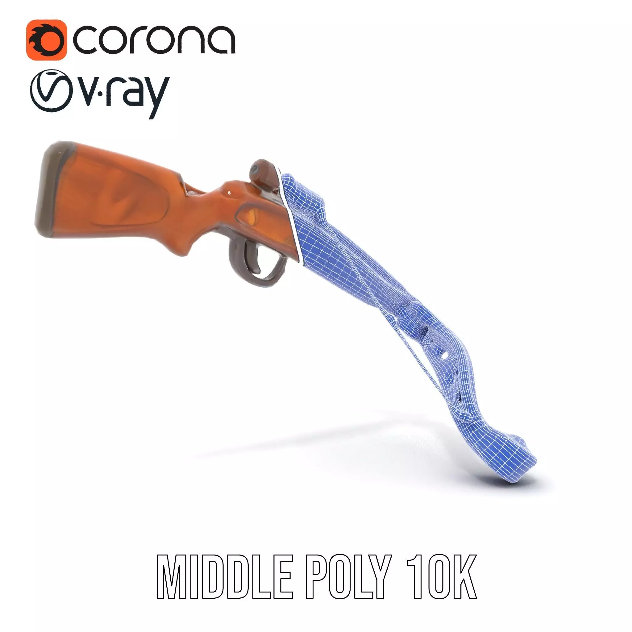 Ornate Wooden Crossbow model pack Low-poly 3D model_27