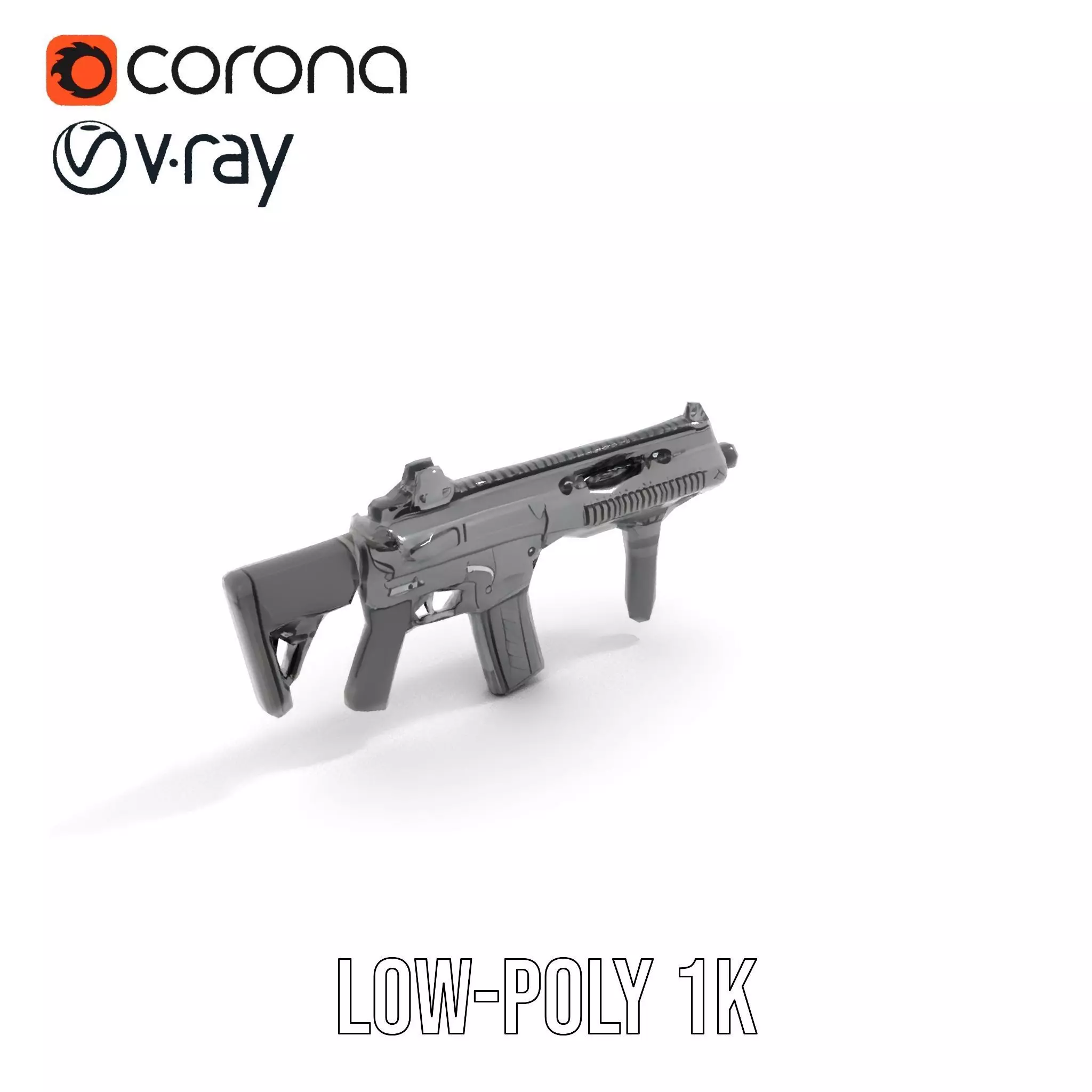 Tactical Black Rifle model pack Low-poly 3D model_25