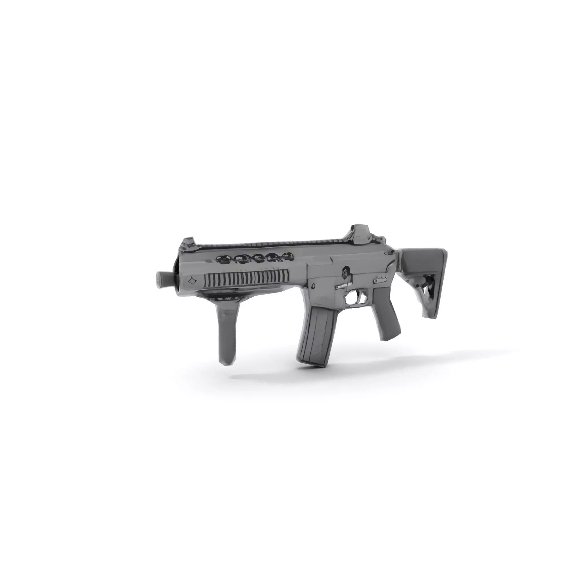 Tactical Black Rifle model pack Low-poly 3D model_7