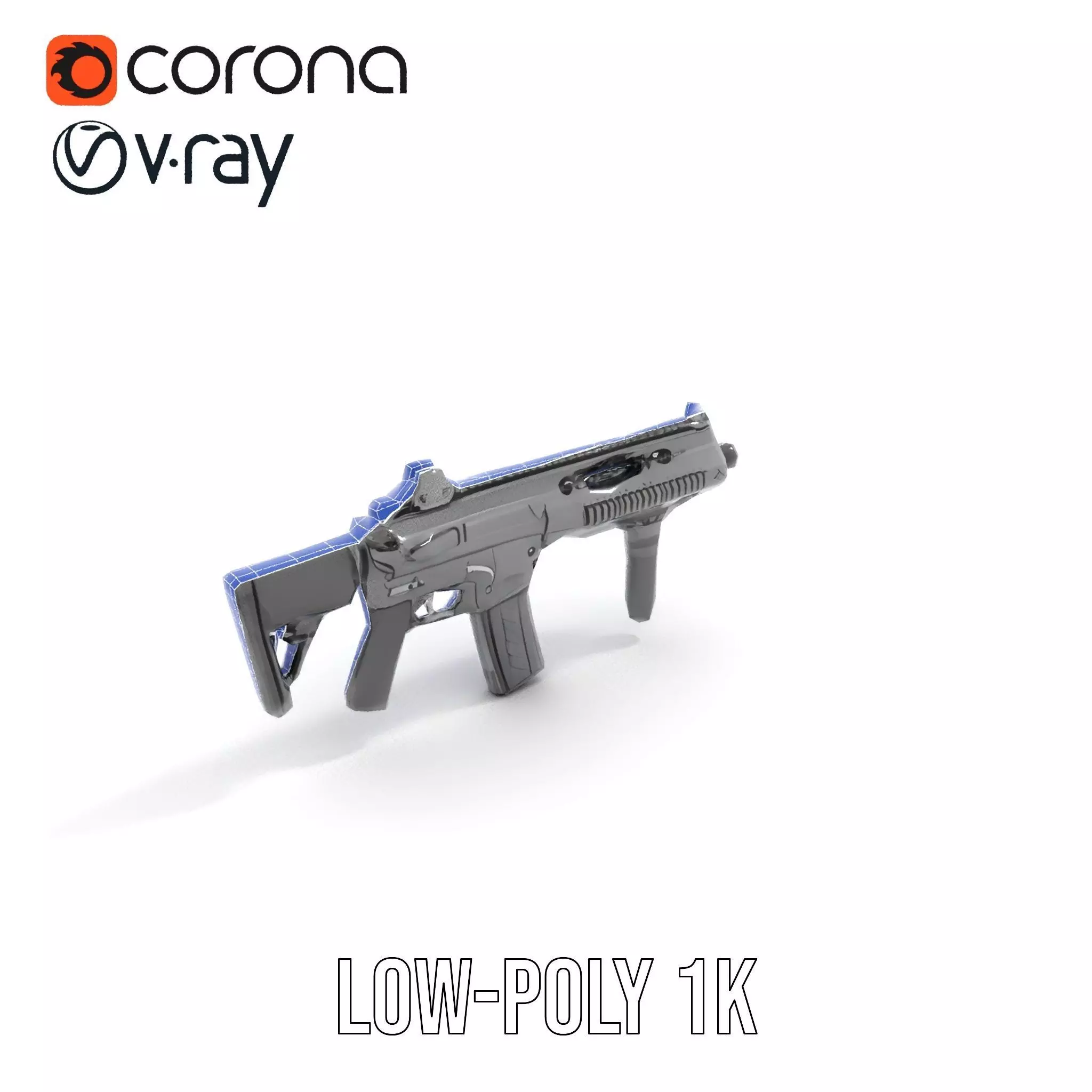 Tactical Black Rifle model pack Low-poly 3D model_12