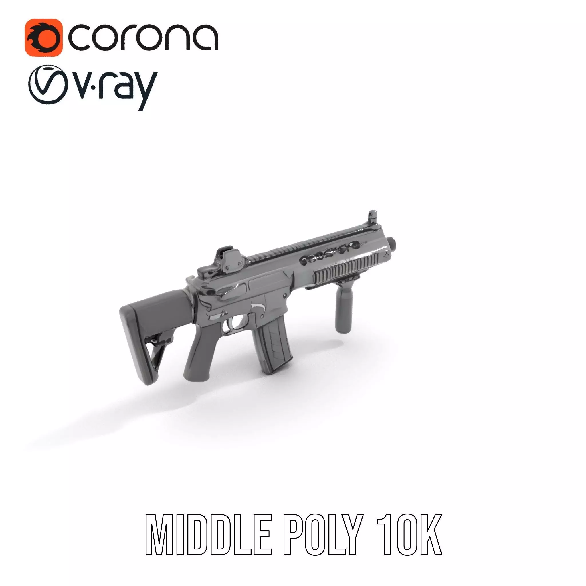 Tactical Black Rifle model pack Low-poly 3D model_11