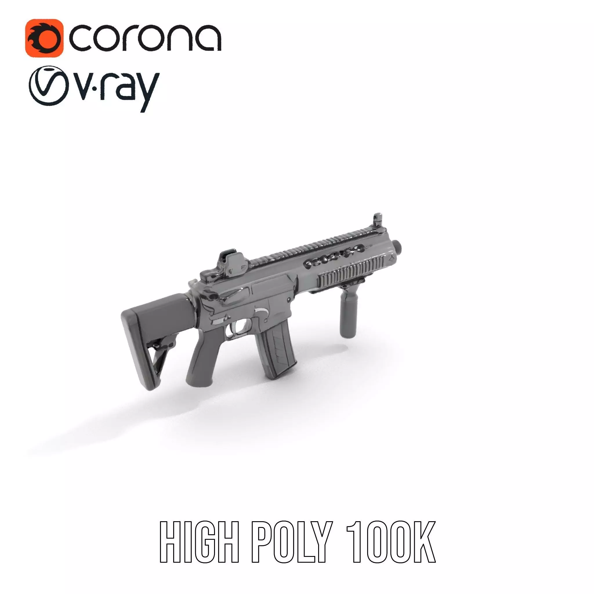 Tactical Black Rifle model pack Low-poly 3D model_18